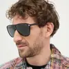 Gafas de Sol Aviador Retro Europeas y Americanas de Marco Grande para Mujer, Adecuadas para Caras Grandes, Efecto Adelgazante, Estilo Urbano de Moda, Protección Solar, Versátiles