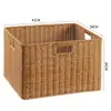 Cesta de almacenamiento de armario nórdico, caja de almacenamiento tejida, cesta organizadora simple para sala de estar, tejido de imitación de ratán