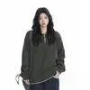 Comércio Transfronteiriço 2025 Tricô Retrô Americano Gola Henley para Homens e Mulheres Atmosfera Solta e Preguiçosa Tricô de Gola Redonda