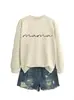Amazon eBay Estación Independiente Casual Simple Cómodo Nuevo para Mamás Camisa con Capucha de Manga Larga con Letras Finas Otoño Invierno