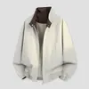 Otoño 2026 Nuevo Chaqueta Lisa para Hombre Holgada Casual Juvenil Cuello Alto Manga Larga Color Sólido Moda Top