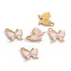Pingente Borboleta de Aço Inoxidável Esmalte Colorido Pequeno Charme Pulseira Colar Brinco DIY Feito à Mão Acessório Peças de Joia
