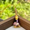 Corrente de Celular Cavalo de Madeira com Gotejamento de Óleo Dourado Antigo Novo Estilo Chinês Pingente Artesanal DIY Pingente Pequenos Acessórios Estilo Chinês