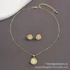 Set de Pendientes Colgantes Ojo de Gato para Mujer Cadena de Caja Dorada Oro Rosa Pedrería Empaquetado Individualmente Exquisito Set Pequeño