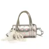 Bolsa Infantil de Lunares Cilindro Niña Princesa Bolso de Mano Encaje Perla Moño Mini Unisex Bolso Cruzado