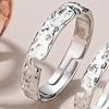 Anillo de pareja con textura de meteorito, cóncavo y convexo, con nicho de sentido frío, anillo de moda para hombres y mujeres, anillo de celebridad de Internet en plata esterlina