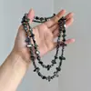 Accesorios Personalizados con Cuentas de Piedra Natural de Colores Collar de Estilo Étnico Bohemio Cadena Versátil de Moda para Suéter para Mujer