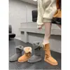 Botas de Neve Longas Estilosas com Solado Grosso para Mulheres, Novos Sapatos de Algodão Grossos e Quentes com Forro de Lã para o Nordeste, Inverno 2025