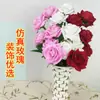 Venta al por mayor Rosa de Simulación Tallo Único Flor Falsa Flor de Rosa de Franela Flor de Interior Pared de Flores Arte Floral Arreglo Floral Decoración de Arco de Boda Flor