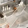 Nuevo Estilo Lavabo Grifo Estante de Almacenamiento Acrílico Baño Tocador Montado en Pared Sin Taladro Almacenamiento