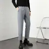 Pantalones Casuales de Pana para Hombre Otoño e Invierno Sueltos de Alta Calidad Anti-arrugas de Tobillo Ajuste Delgado Rectos