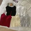 Camisola básica de mujer, ajustada, corta, multicolor, con tirantes finos