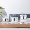 Pote de Creme de Vidro com Tampa Acrílica de Alta Qualidade Frasco Dispensador Portátil para Creme Facial e Loção 30g Frasco Fosco à Prova de Luz para Skincare