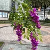 Nueva Flor de Glicinia Artificial Comercio Exterior 3 Puntas Glicinia Inglesa Boda Decoración Suave Área de Registro Decoración Floral Flor Falsa Mayoreo