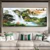Pintura colgante para sala de estar de la Aldea de Pintura al Óleo de Dafen, Shenzhen, mural para pared de fondo de sofá, caligrafía y pintura, nuevo estilo chino, pintura decorativa de paisaje atmosférico