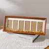 Marco de fotos de madera largo con múltiples compartimentos, expositor de mesa conectado de cinco o seis paneles, nuevo marco de fotos de boda y de registro estilo chino