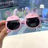 Gafas Niñas Dibujos Animados Suaves Gafas de Sol Polarizadas Infantiles Lindas Orejas de Conejo de Silicona Gafas de Sol HD de Conejito para Niñas