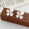 Pendientes de Flor Exagerados con Aguja de Plata s925 Diseño Nicho Pendientes Blancos Hermosos Pendientes Rojos de Internet para Mujer Joyería de Qingdao