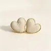 Nuevos pendientes de corazón irregulares de esmalte con goteo de aceite para el verano, lindos pendientes de acero inoxidable de colores de caramelo en stock