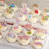 Caja de Empaque para Decoración de Cupcakes del Día del Niño Tarjeta Decorativa de Dibujos Animados Lindos Niños y Niñas Disfrazados