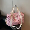 Bolsa de Viaje con Estampado Lindo Estilo Coreano Bolso de Mano de Moda Casual para Mujer Gran Capacidad Ligero Bolsa para Yoga Deporte Fitness