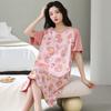 2025 Verano Nuevo Camisón de Algodón Puro Transpirable y Delicado con la Piel para Mujer Holgado Talla Grande Dulce Lindo Estampado Ropa de Casa