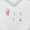 Manicure Popular Joia Tulipa Textura Liga de Metal Gotejante Flor Diamante Rosa Acessórios para Unhas
