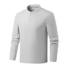 Camiseta deportiva de manga larga de secado rápido para hombre, para ciclismo y running, adecuada para primavera y otoño, con cuello alto, ideal para fitness, senderismo y actividades al aire libre, y con propiedades antibacterianas