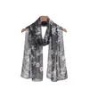 Bufanda Ligera de Seda Georgette 50*160 Nueva Bufanda Larga de Seda Estampada Bufanda de Gasa Protectora del Sol para Exteriores de Verano Bufanda Decorativa