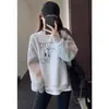 Sudadera holgada bordada para mujer, estilo infantil, reductora de edad, perezosa, reductora de grasa, top C0915S, nuevo para otoño e invierno 25