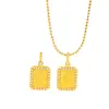 Accesorios DIY Estilo Puzosifeng Chapados en Oro con Diamantes Colgante Cuadrado de la Fortuna Cadena para Clavícula Versátil de Moda para Mujeres