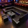 Sofá KTV Estilo Luxo Leve, Sala de Festa para Boate, Sala Privada para Clube de Negócios, Bar, Lounge Bar, Sofá de Canto em U, Mesa de Centro