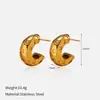 Brincos de gota d'água ocos de aço inoxidável hol de moda europeia e americana de moda feminina banhados a ouro 18K high-end brincos de luxo