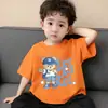 Camisetas Estampadas Suaves de Algodón Puro de Verano para Niños Mayores, Elegantes Camisas de Manga Corta con Cuello Redondo Estilo Coreano, Ropa Infantil, Playeras de Manga Corta para Niños