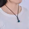 Europa y Estados Unidos transfronterizos collar con colgante de piedra ojo de tigre azul de 16 mm cuerda tejida a mano collar de ágata natural lapislázuli para hombres y mujeres