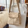 Bolsa de Ombro com Laço Estilo Japonês Coreano para Mulheres, Simples, Leve, Grande Capacidade, Estilo Preguiçoso, Bolsa Transversal para Aula, Bolsa Feminina Estilo Mori