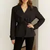 Comercio Exterior Europeo y Americano Ropa de Mujer, Nuevos Estilos de Verano, Ropa de Trabajo Moderna y Elegante, Chaqueta de Traje de Color Sólido con Solapa y Botones