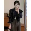 Chaqueta de Piel Sintética Retro para Mujer Moda Primavera 2026 Versátil Adelgazante Chaqueta Corta de Piel Estilo Biker para Mujeres Petites