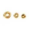 Anillo Retorcido Nudoso de Acero de Titanio Colgante al Vacío Chapado Color Oro 18K Conservación del Color Anillo de Cuentas Tres en Uno Accesorios para Joyería DIY Venta al Por Mayor