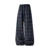 Colección Otoño 2026: Pantalones Casuales Sueltos de Gasa de Burbujas a Cuadros para Hombre, Pantalones Largos de Moda y Versátiles K9220-