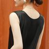 Camisola Popular Transfronteriza para Mujer, Cuello Redondo, Color Sólido, Manga Corta, Corte Holgado, Camiseta Básica Adelgazante, Top sin Mangas para Verano
