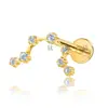F136 Titânio Rosca Interna Zircônia Piercing Labial Stud de Nariz Stud de Osso da Orelha Liga de Titânio G23 Joias para Piercing Corporal