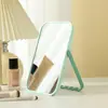 Espelho de maquiagem de alta definição, face única, para dormitório estudantil, simples, portátil, de mesa, dobrável, duas cores, espelho de toucador, atacado