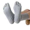 Meias de Cinco Dedos, Meias de Algodão, Unissex, Algodão Puro, Cano Médio, Primavera e Verão, Antiodor, Antibacterianas, Meias com Dedos Separados, Cor Sólida, Meias Esportivas Absorventes de Suor