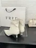 Botas de tornozelo de salto alto pontudas versáteis estilo europeu e americano para afinar a silhueta