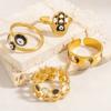 Anillo de Acero Inoxidable Transfronterizo para Mujer, No se Desvanece, Resistente al Aceite, Anillo Asimétrico, Lujo Accesible y Versátil Joyería de Mano Estilo Ins Chapada en Oro de 18 Quilates