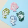 Parches Termoadhesivos Autoadhesivos de Personajes de Dibujos Animados Creativos, Parches Bordados por Computadora, Parches de Tela, Pegatinas Decorativas para Fundas de Teléfono