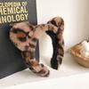 Lindo Gato Salsa Dibujo Animado Gatito Orejas Estampado de Leopardo Banda para el Cabello de Felpa Mujer Lavar Cara Maquillaje Diadema Accesorios para el Cabello de Dibujos Animados