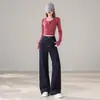 Jeans de pierna recta acampanados color azul mezclilla nuevos para mujer 2026 transfronterizos, pantalones de pierna ancha color azul oscuro petite para estilizar, de largo hasta el suelo