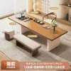 Juego de mesa de té y sillas de madera maciza para uso doméstico, diseño minimalista moderno, mesa de té de estilo nuevo para preparar té, adecuada para el hogar, lujo ligero, recepción y uso de oficina